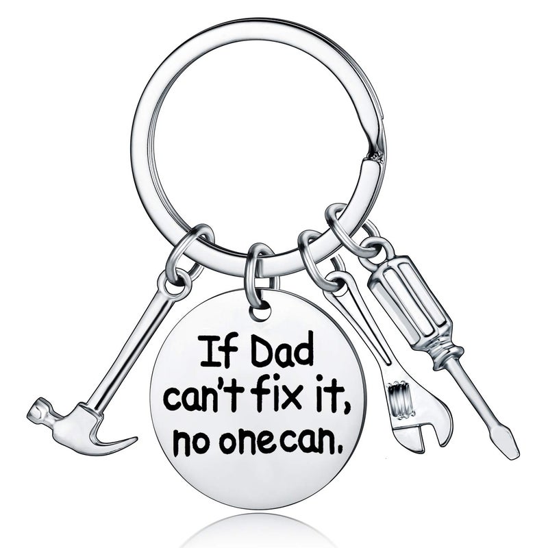 YEEQIN If Dad Can't Fix It No One Can Screwdriver Wrench Hammer Key Chain Ring Tool Charms Keychain Key Chain Gift for Dad - Image 1